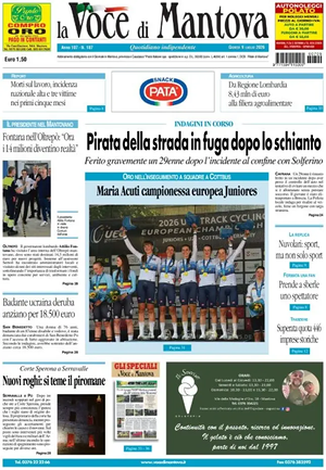 Prima pagina La Voce di Mantova di oggi - Quotidiano regionale