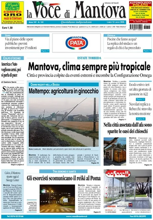 Prima pagina La Voce di Mantova di oggi - Quotidiano regionale