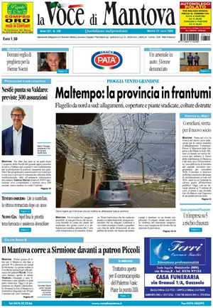 Prima pagina La Voce di Mantova di oggi - Quotidiano regionale