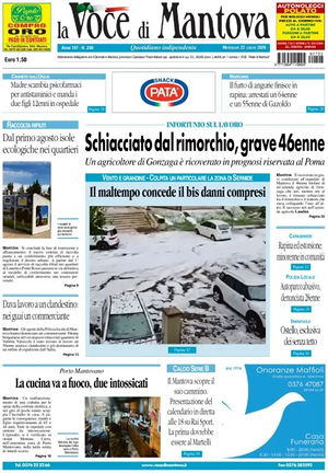 Prima pagina La Voce di Mantova di oggi - Quotidiano regionale