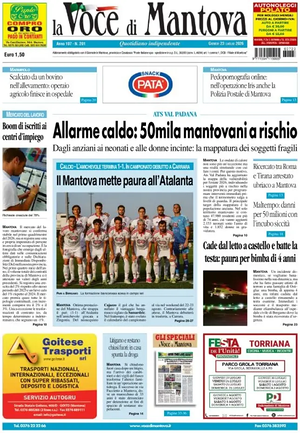 Prima pagina La Voce di Mantova di oggi - Quotidiano regionale
