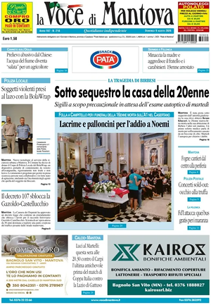 Prima pagina La Voce di Mantova di oggi - Quotidiano regionale