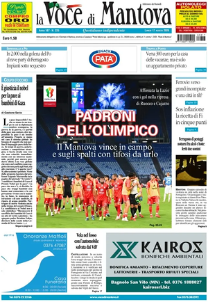 Prima pagina La Voce di Mantova di oggi - Quotidiano regionale