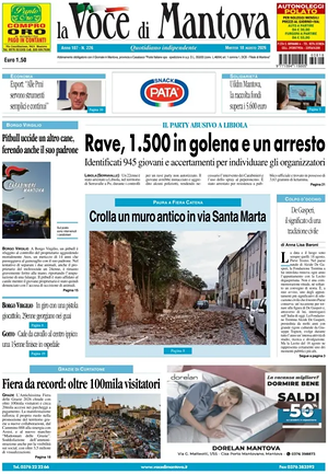 Prima pagina La Voce di Mantova di oggi - Quotidiano regionale
