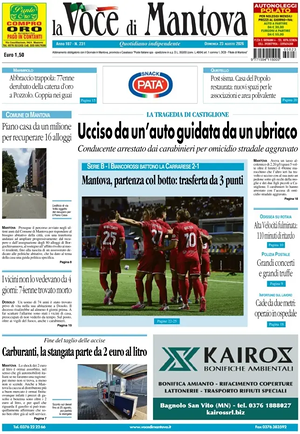 Prima pagina La Voce di Mantova di oggi - Quotidiano regionale