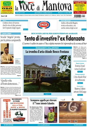 Prima pagina La Voce di Mantova di oggi - Quotidiano regionale