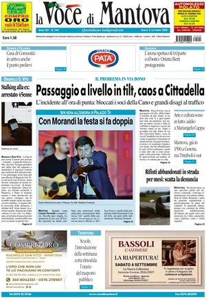 Prima pagina La Voce di Mantova di oggi - Quotidiano regionale