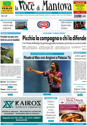 Prima pagina La Voce di Mantova di oggi - Quotidiano regionale