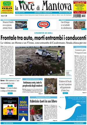 Prima pagina La Voce di Mantova di oggi - Quotidiano regionale