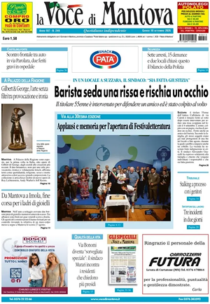 Prima pagina La Voce di Mantova di oggi - Quotidiano regionale