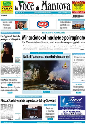 Prima pagina La Voce di Mantova di oggi - Quotidiano regionale