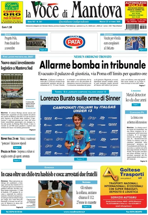 Prima pagina La Voce di Mantova di oggi - Quotidiano regionale