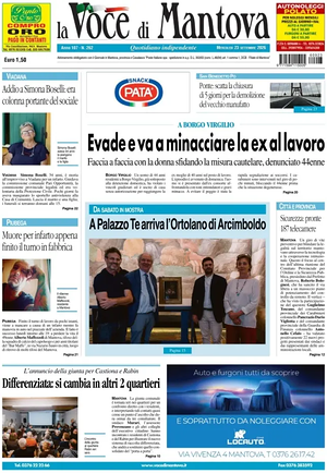 Prima pagina La Voce di Mantova di oggi - Quotidiano regionale