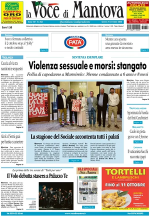 Prima pagina La Voce di Mantova di oggi - Quotidiano regionale