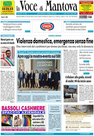 Prima pagina La Voce di Mantova di oggi - Quotidiano regionale