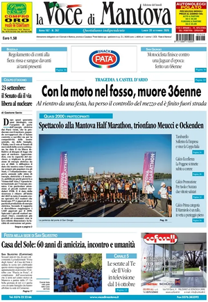 Prima pagina La Voce di Mantova di oggi - Quotidiano regionale