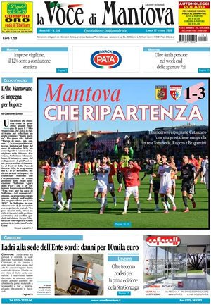 Prima pagina La Voce di Mantova di oggi - Quotidiano regionale