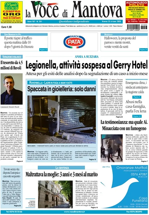 Prima pagina La Voce di Mantova di oggi - Quotidiano regionale
