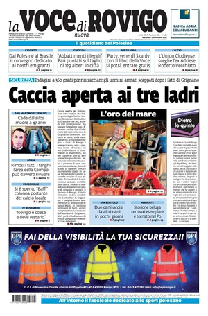 Prima pagina La Voce di Rovigo di oggi - Quotidiano regionale