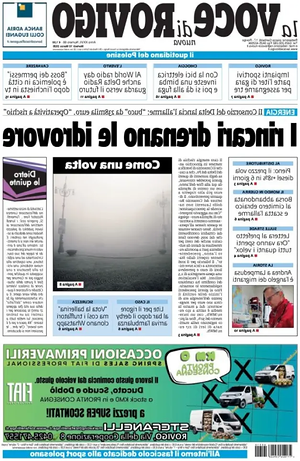 Prima pagina La Voce di Rovigo di oggi - Quotidiano regionale