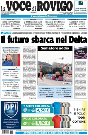 Prima pagina La Voce di Rovigo di oggi - Quotidiano regionale