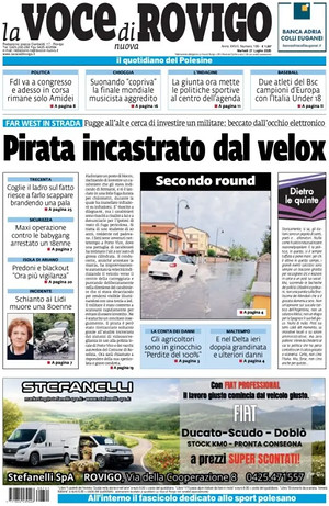 Prima pagina La Voce di Rovigo di oggi - Quotidiano regionale