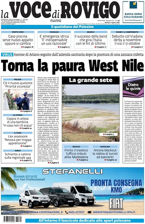Prima pagina La Voce di Rovigo di oggi - Quotidiano regionale