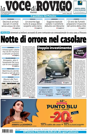Prima pagina La Voce di Rovigo di oggi - Quotidiano regionale