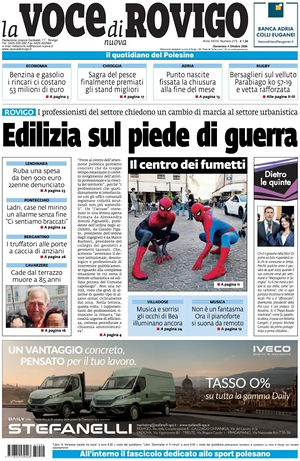 Prima pagina La Voce di Rovigo di oggi - Quotidiano regionale