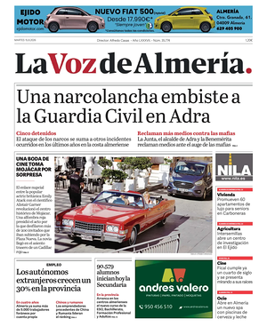 Prima pagina La Voz de Almería di oggi - Quotidiano regional
