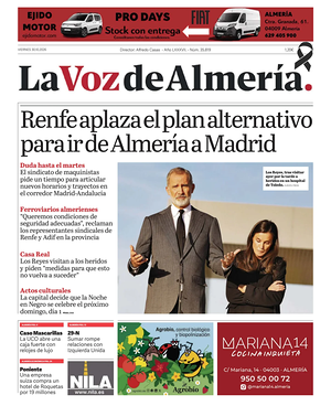 Prima pagina La Voz de Almería di oggi - Quotidiano regional
