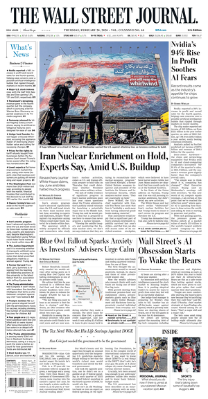 Prima pagina The Wall Street Journal di oggi - Quotidiano finanza