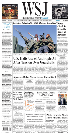 Prima pagina The Wall Street Journal di oggi - Quotidiano finanza