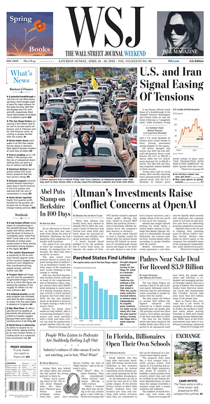 Prima pagina The Wall Street Journal di oggi - Quotidiano finanza