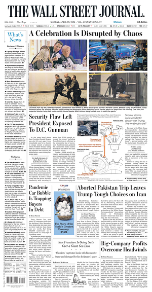 Prima pagina The Wall Street Journal di oggi - Quotidiano finanza
