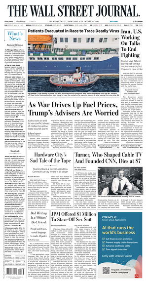 Prima pagina The Wall Street Journal di oggi - Quotidiano finanza
