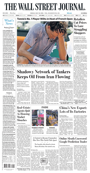Prima pagina The Wall Street Journal di oggi - Quotidiano finanza
