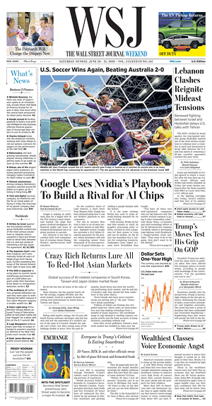 Prima pagina The Wall Street Journal di oggi - Quotidiano finanza
