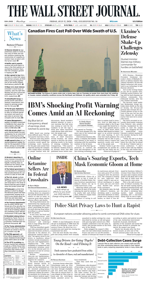 The Wall Street Journal prima pagina