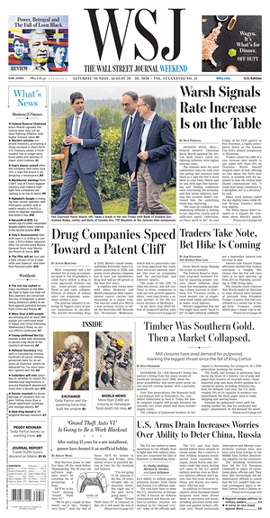 Prima pagina The Wall Street Journal di oggi - Quotidiano finanza