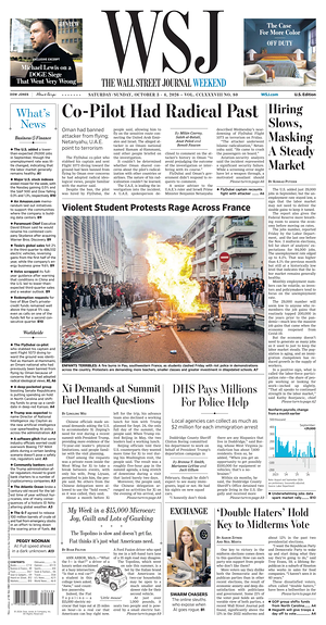 Prima pagina The Wall Street Journal di oggi - Quotidiano finanza