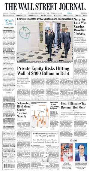 Prima pagina The Wall Street Journal di oggi - Quotidiano finanza