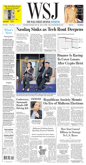 Prima pagina The Wall Street Journal di oggi - Quotidiano finanza