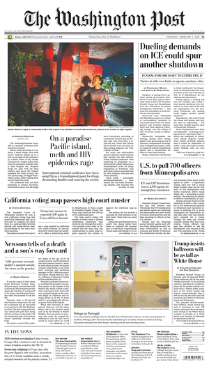Prima pagina The Washington Post di oggi - Quotidiano estero
