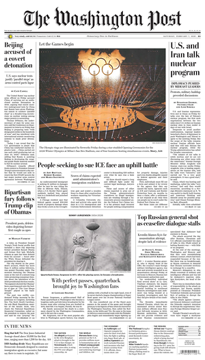 Prima pagina The Washington Post di oggi - Quotidiano estero