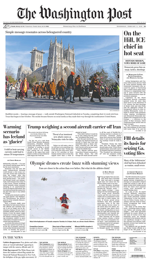 Prima pagina The Washington Post di oggi - Quotidiano estero