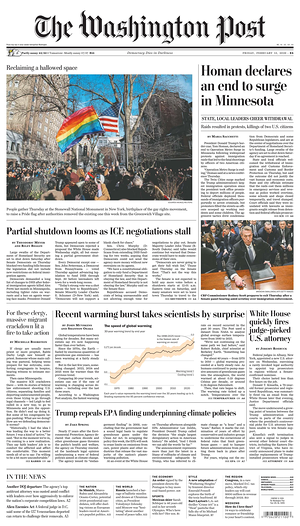 Prima pagina The Washington Post di oggi - Quotidiano estero