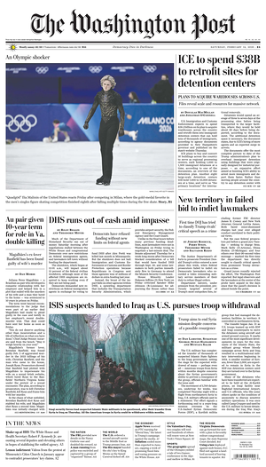 Prima pagina The Washington Post di oggi - Quotidiano estero