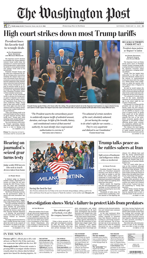 Prima pagina The Washington Post di oggi - Quotidiano estero