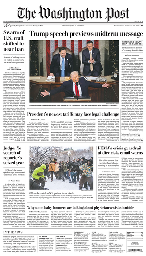 Prima pagina The Washington Post di oggi - Quotidiano estero